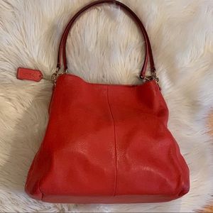 COACH Red Purse Center ZIP pocket